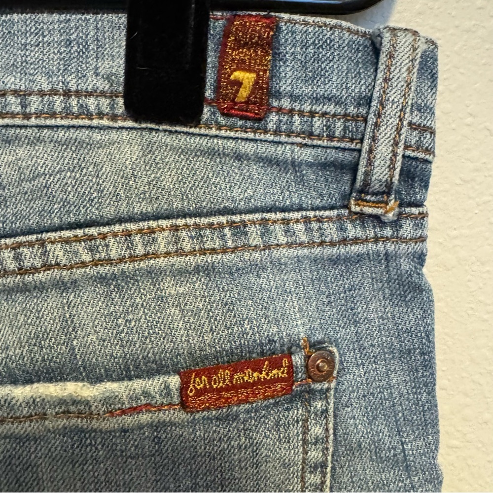 7 For All Mankind Light Blue Flare Jeans Size 27 - Picture 6 of 10